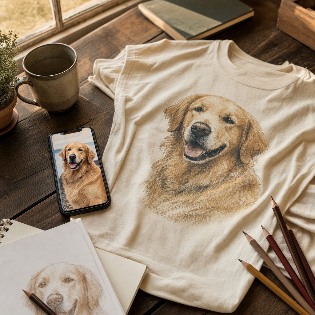 Your photo, our pencil, their shirt