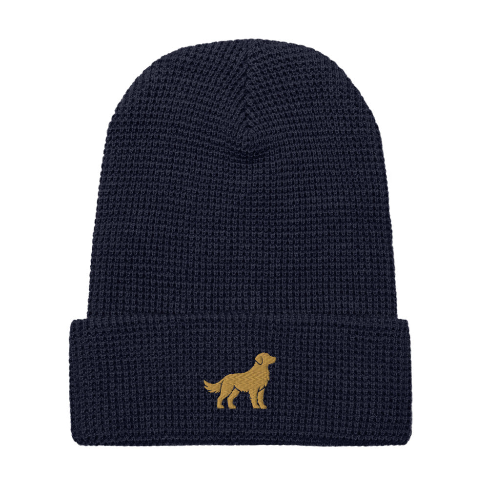 Golden Waffle Beanie — Navy