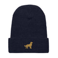 Golden Waffle Beanie — Navy