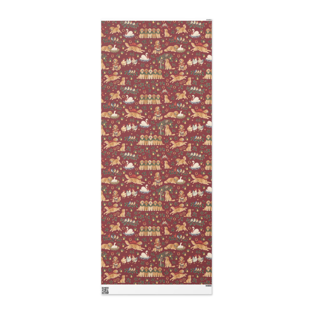 Five Golden Rings Wrapping Paper — the full 6 ft roll