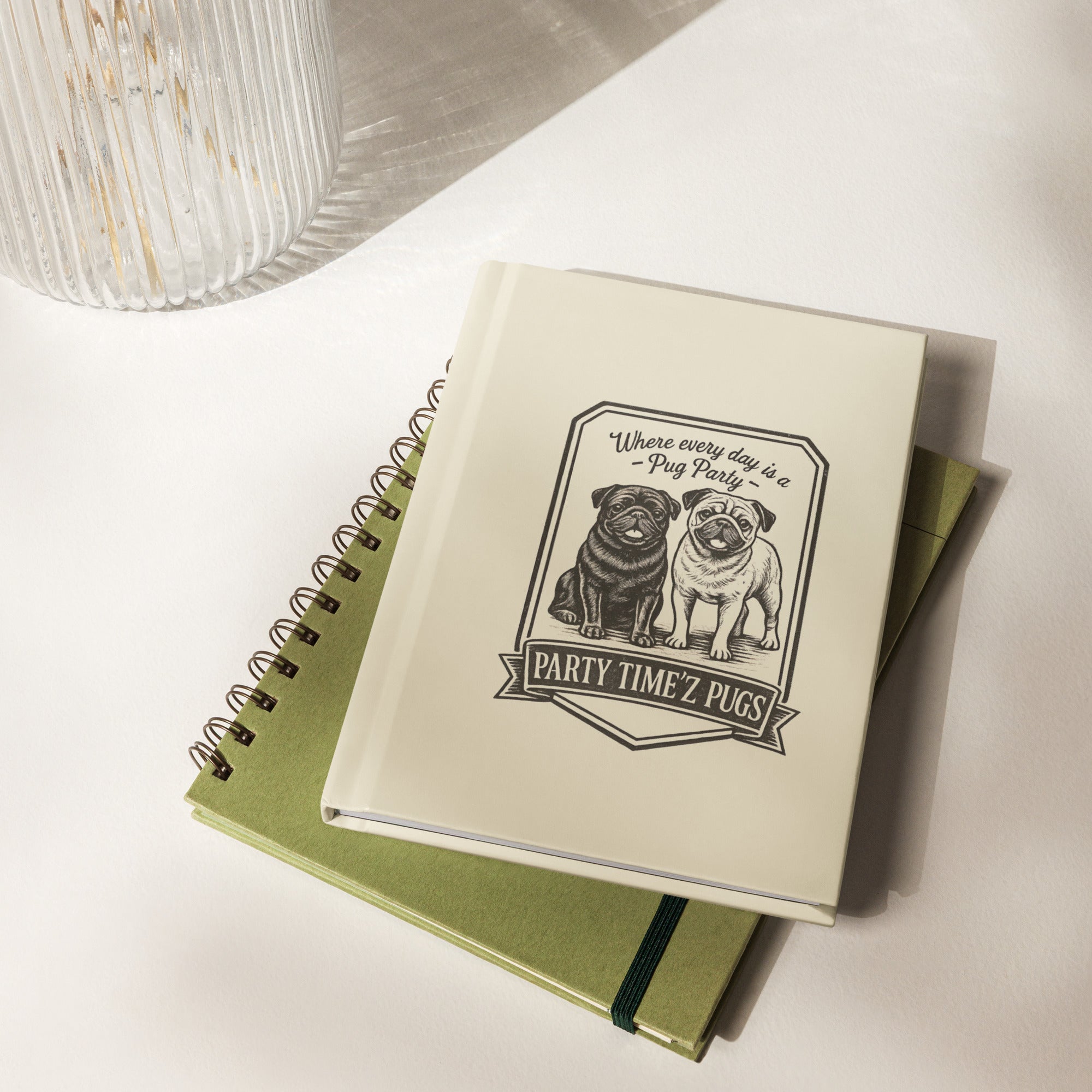 Party Time'Z Pugs Hardcover journal matte