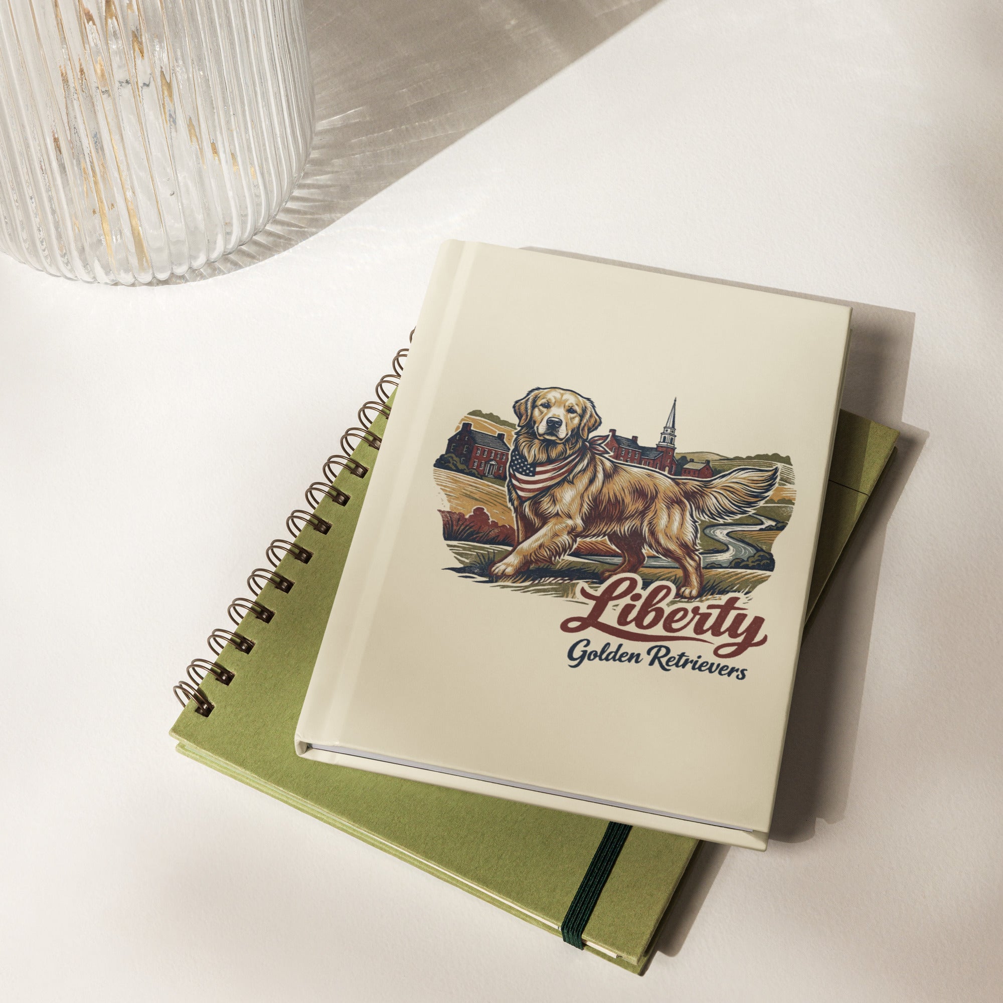 Liberty Golden Retrievers Hardcover journal matte