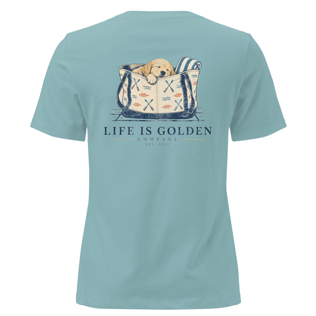 Beach Bag Nap Women's Relaxed Tee — Heather Blue Lagoon