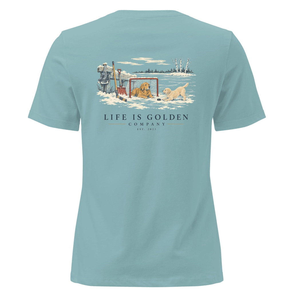 Pondside Intermission Women's Relaxed Tee — Heather Blue Lagoon