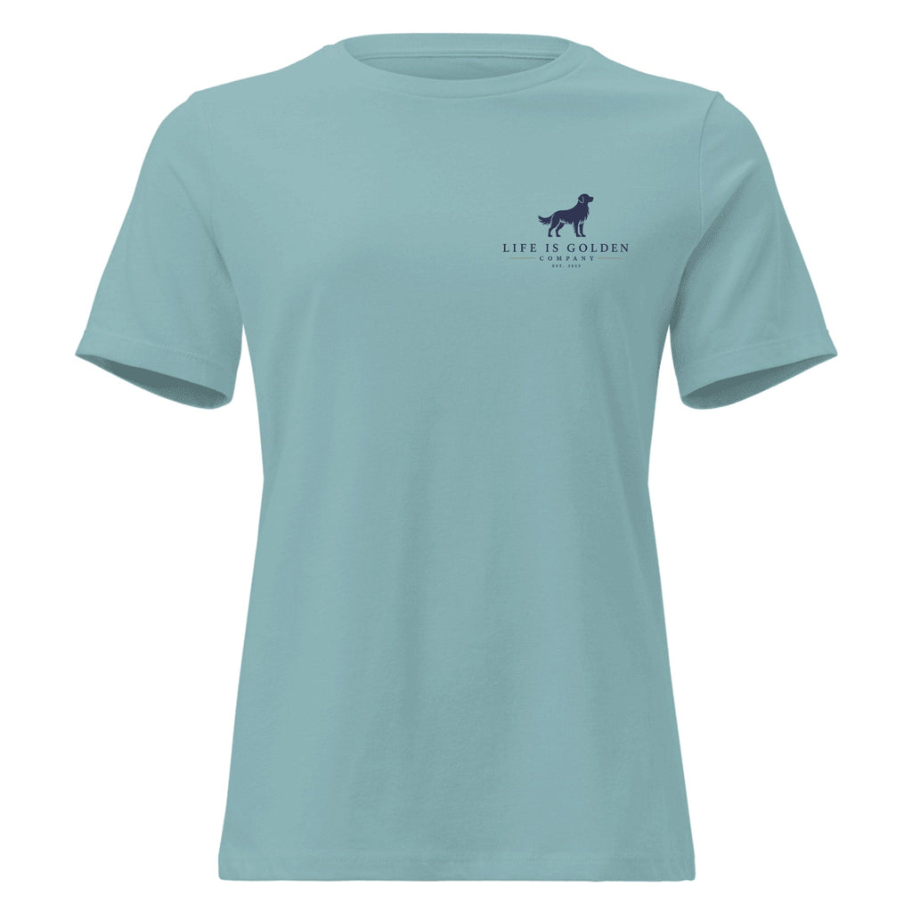 Sandman Fetch Women's Relaxed Tee — Heather Blue Lagoon (front)