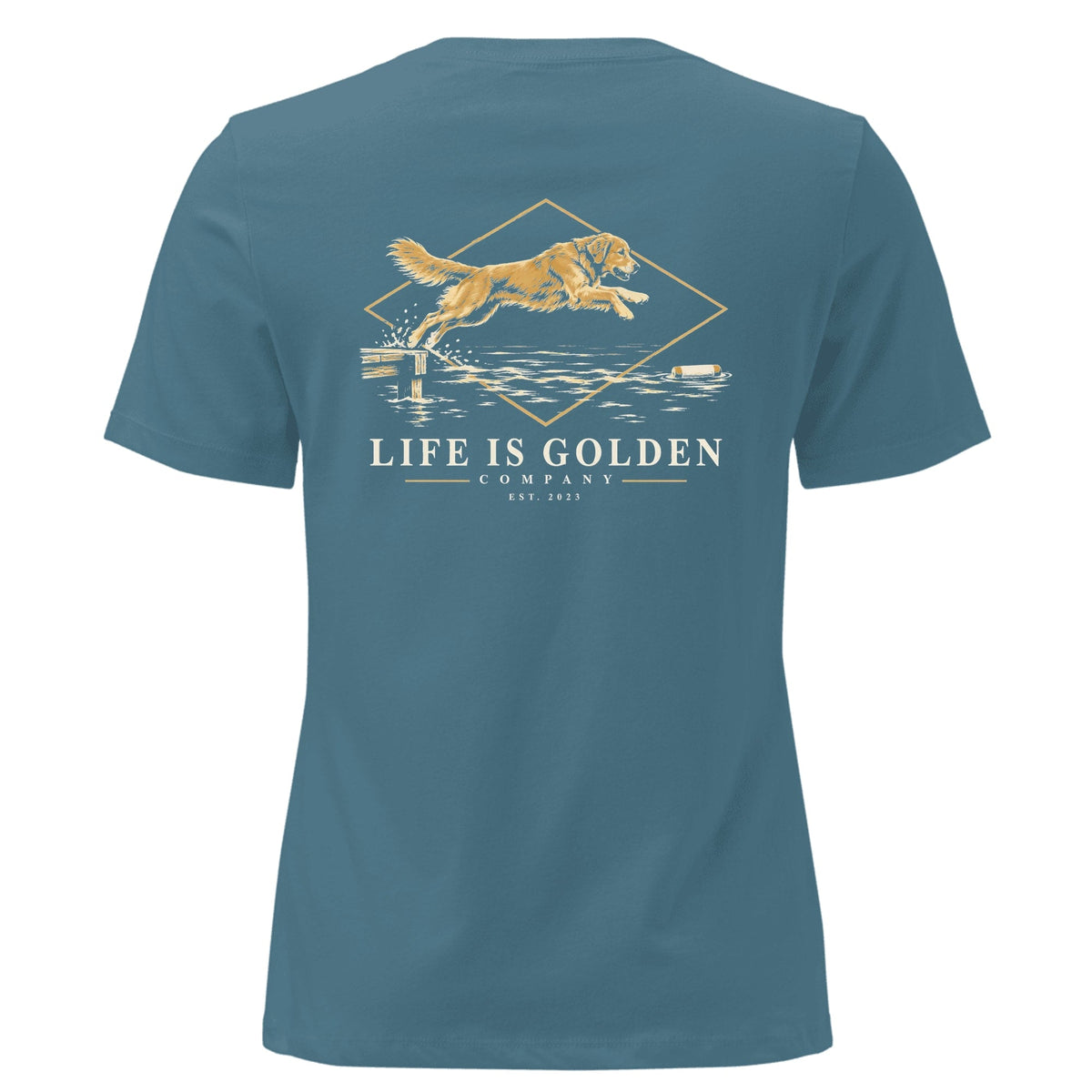 Dockside Leap Women's Relaxed Tee — Heather Deep Teal