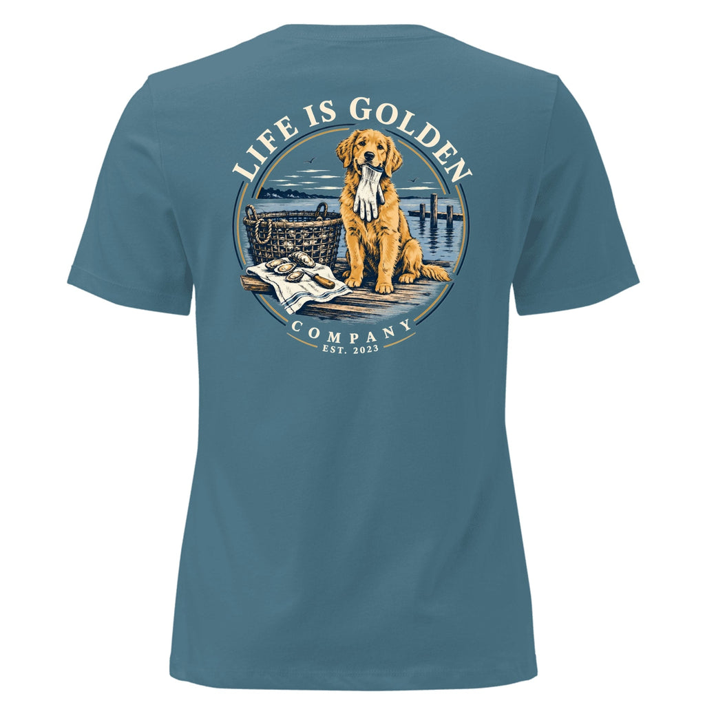 Dockside Delivery Women's Relaxed Tee — Heather Deep Teal