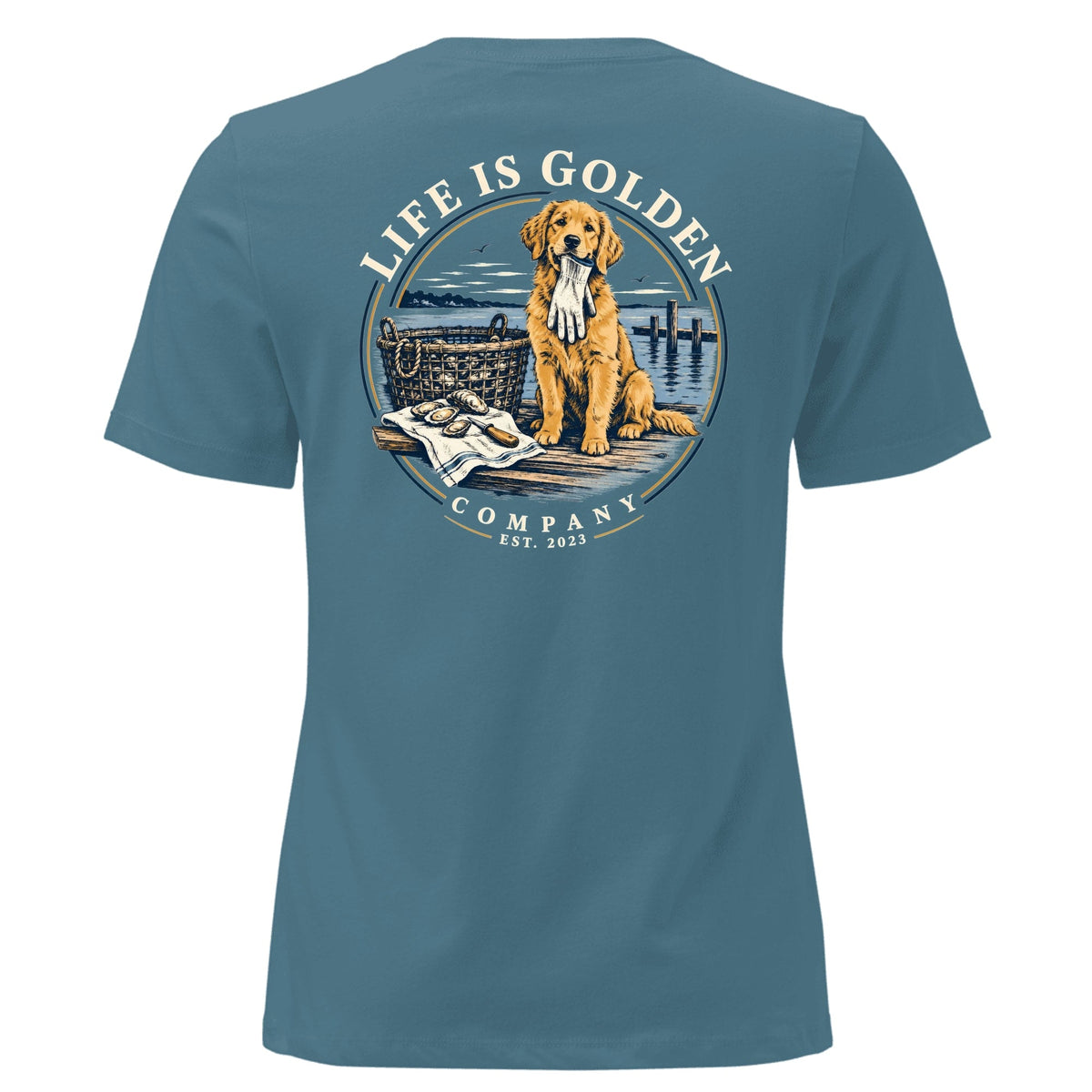 Dockside Delivery Women's Relaxed Tee — Heather Deep Teal