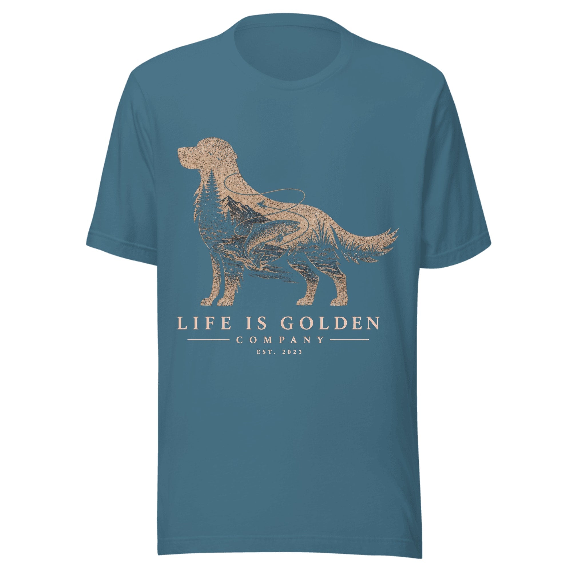 The Riverbend Golden Tee — Heather Deep Teal