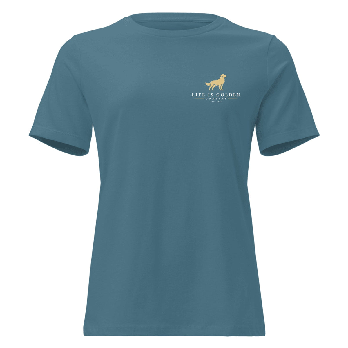 Wreath Greeter Women's Relaxed Tee — Heather Deep Teal (front)