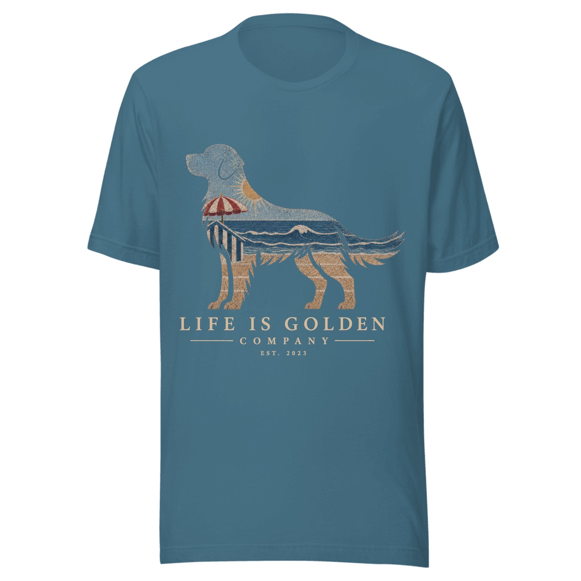 The Beach Day Golden Tee — Heather Deep Teal