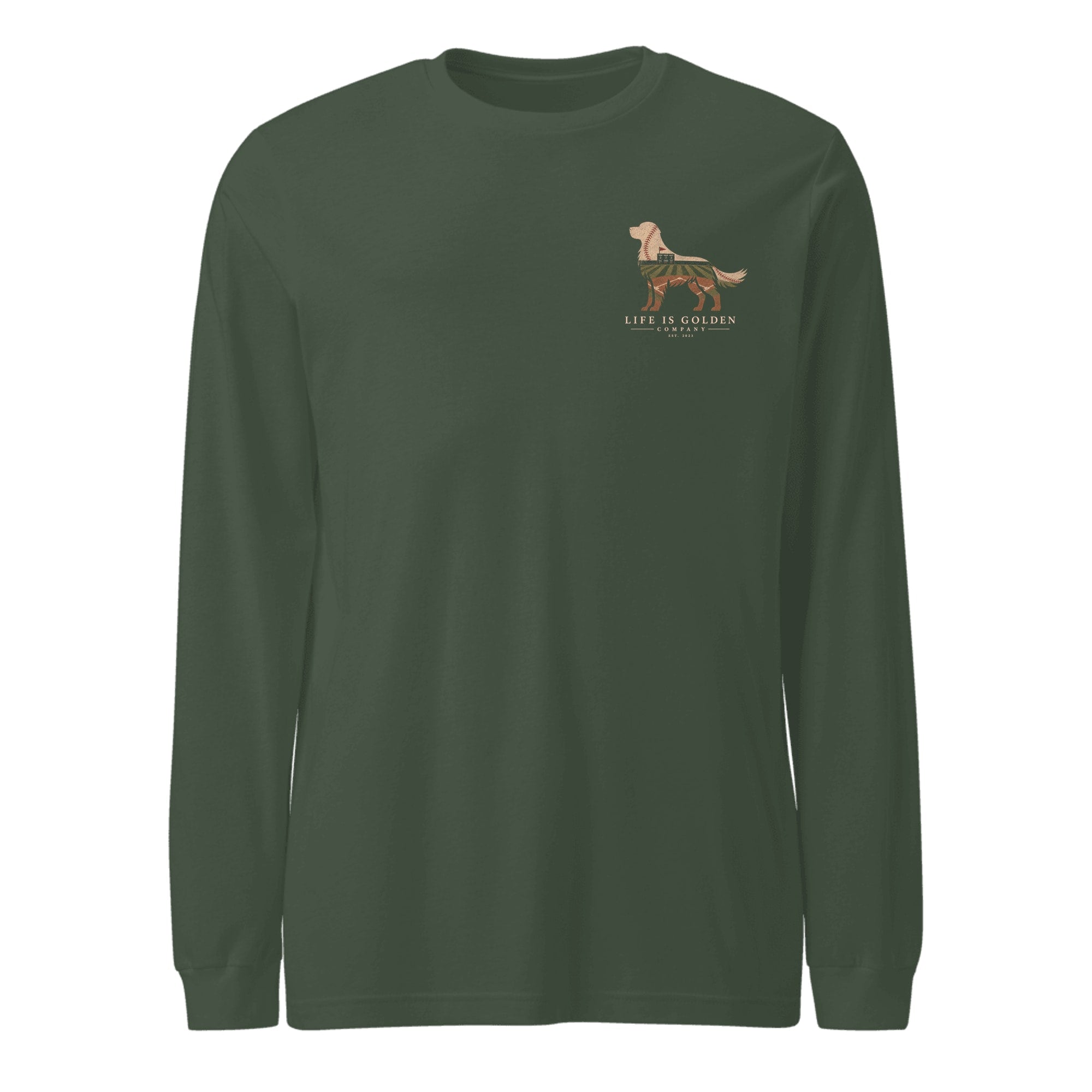 The Home Team Golden Long Sleeve — Heather Forest (front)