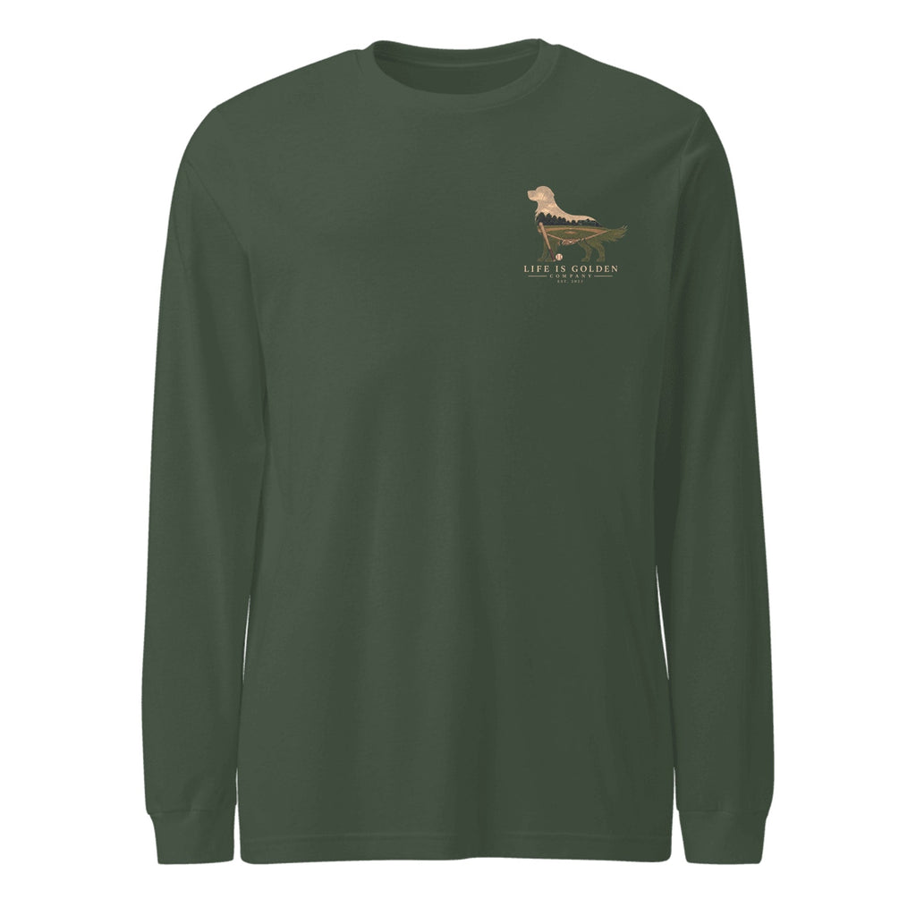 The Home Team Golden Long Sleeve — Heather Forest (front)