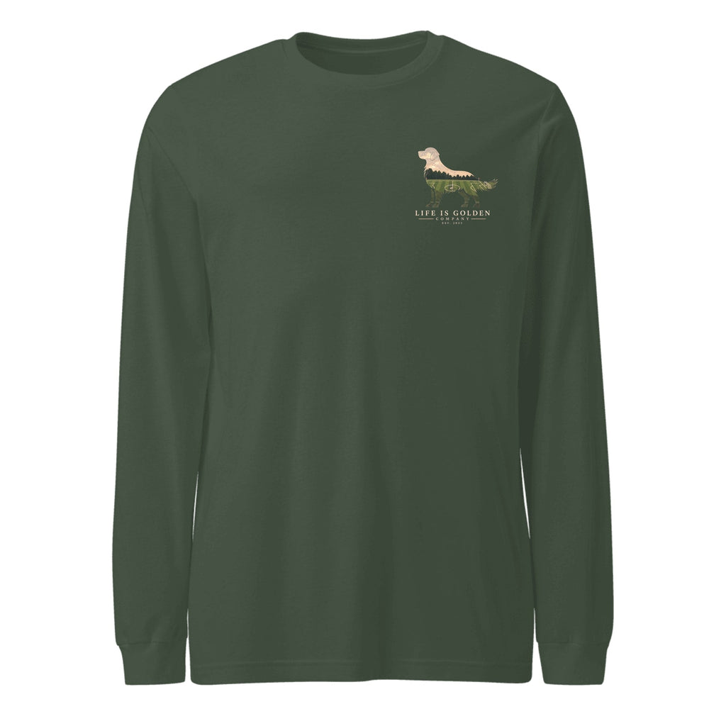 The Match Day Golden Long Sleeve — Heather Forest (front)
