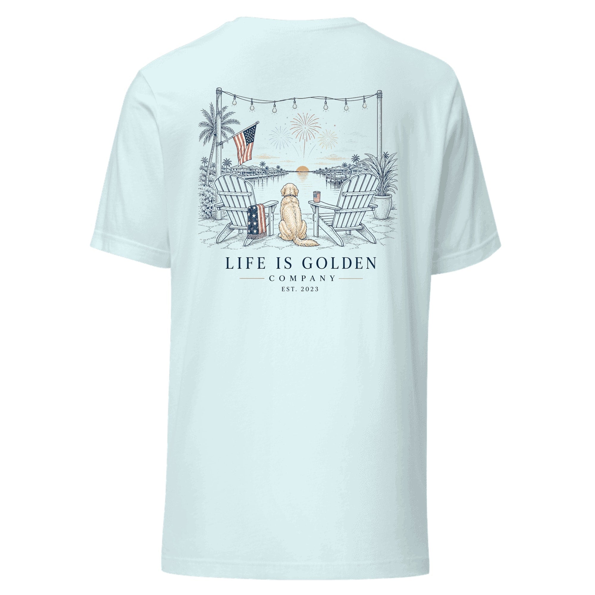 The Fireworks Watch Tee — Heather Ice Blue