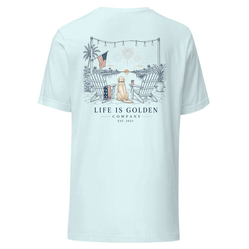 The Fireworks Watch Tee — Heather Ice Blue