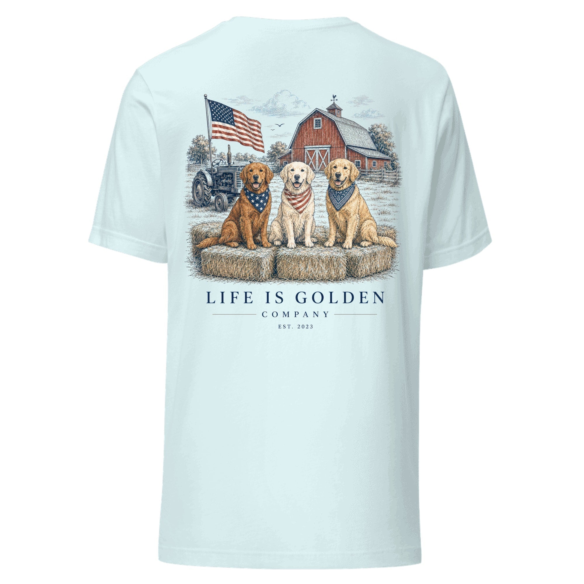 The Heartland Trio Tee — Heather Ice Blue
