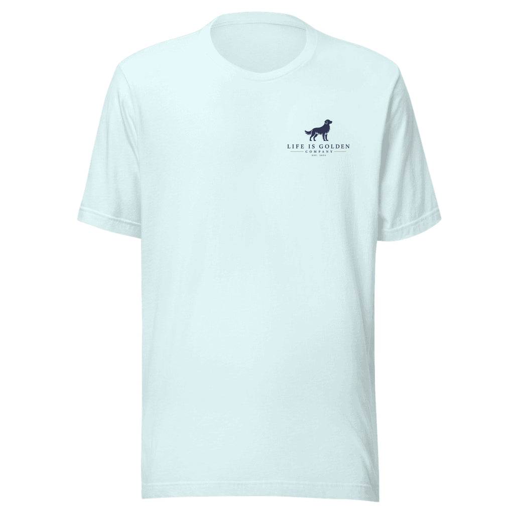 The Heartland Trio Tee — Heather Ice Blue (front)