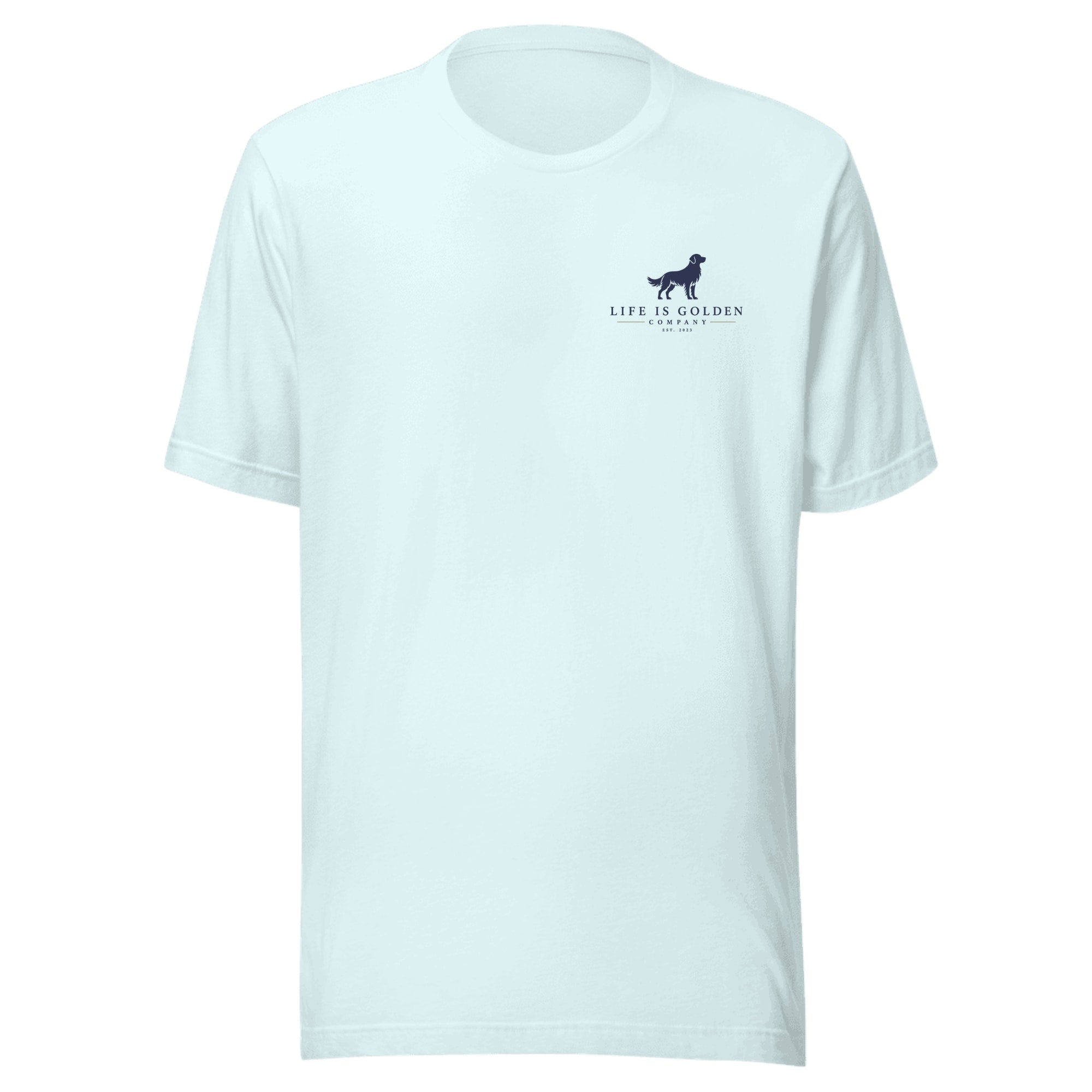 The Heartland Trio Tee — Heather Ice Blue (front)