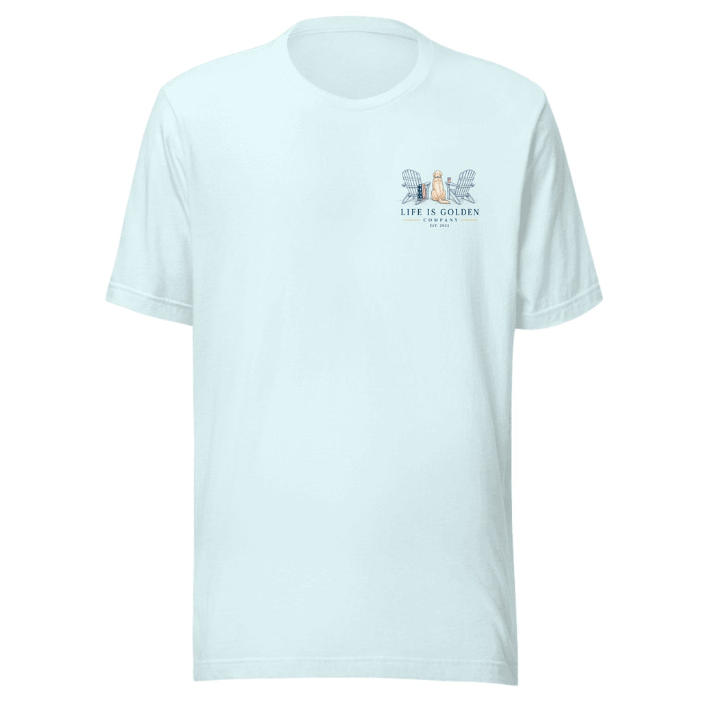 The Fireworks Watch Tee — Heather Ice Blue (front)