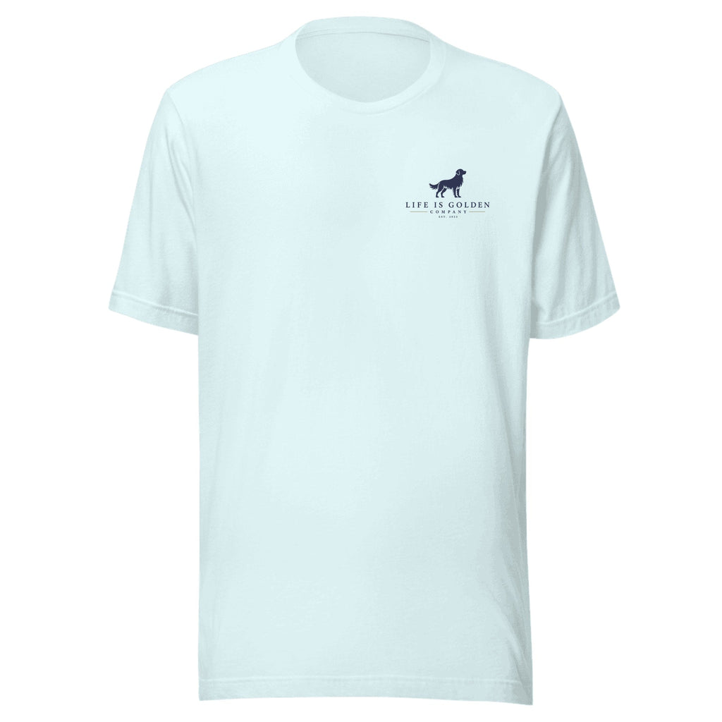 Brewmaster Tee — Heather Ice Blue (front)