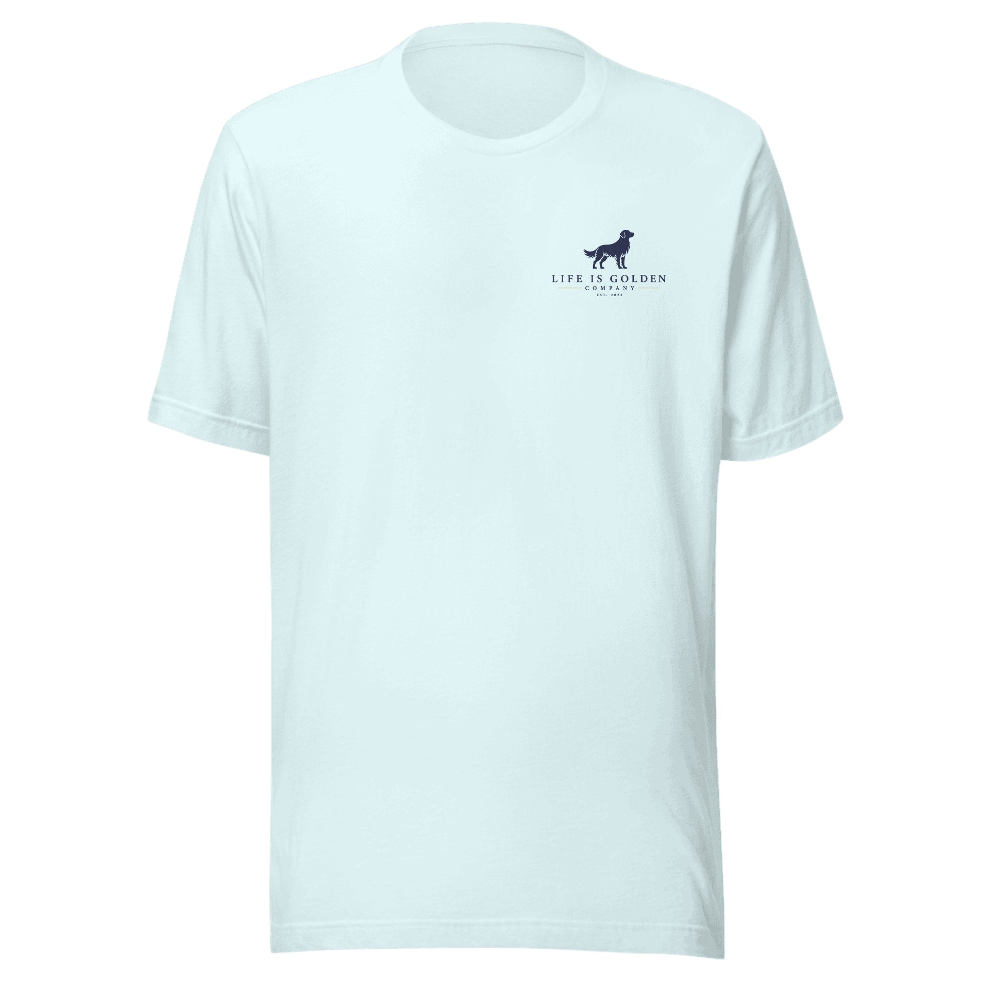 Brewmaster Tee — Heather Ice Blue (front)
