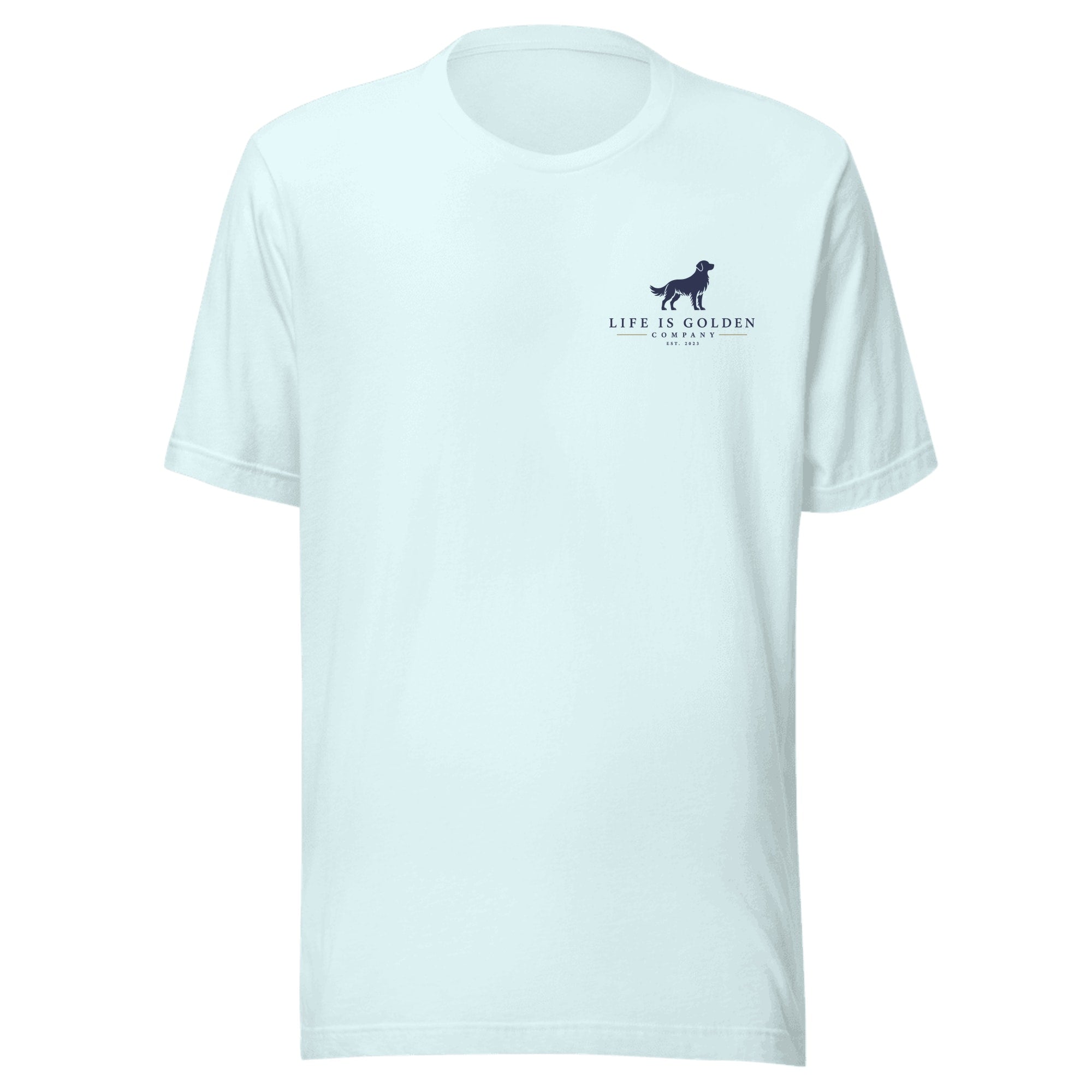 The Wildflower Detour Tee — Heather Ice Blue (front)