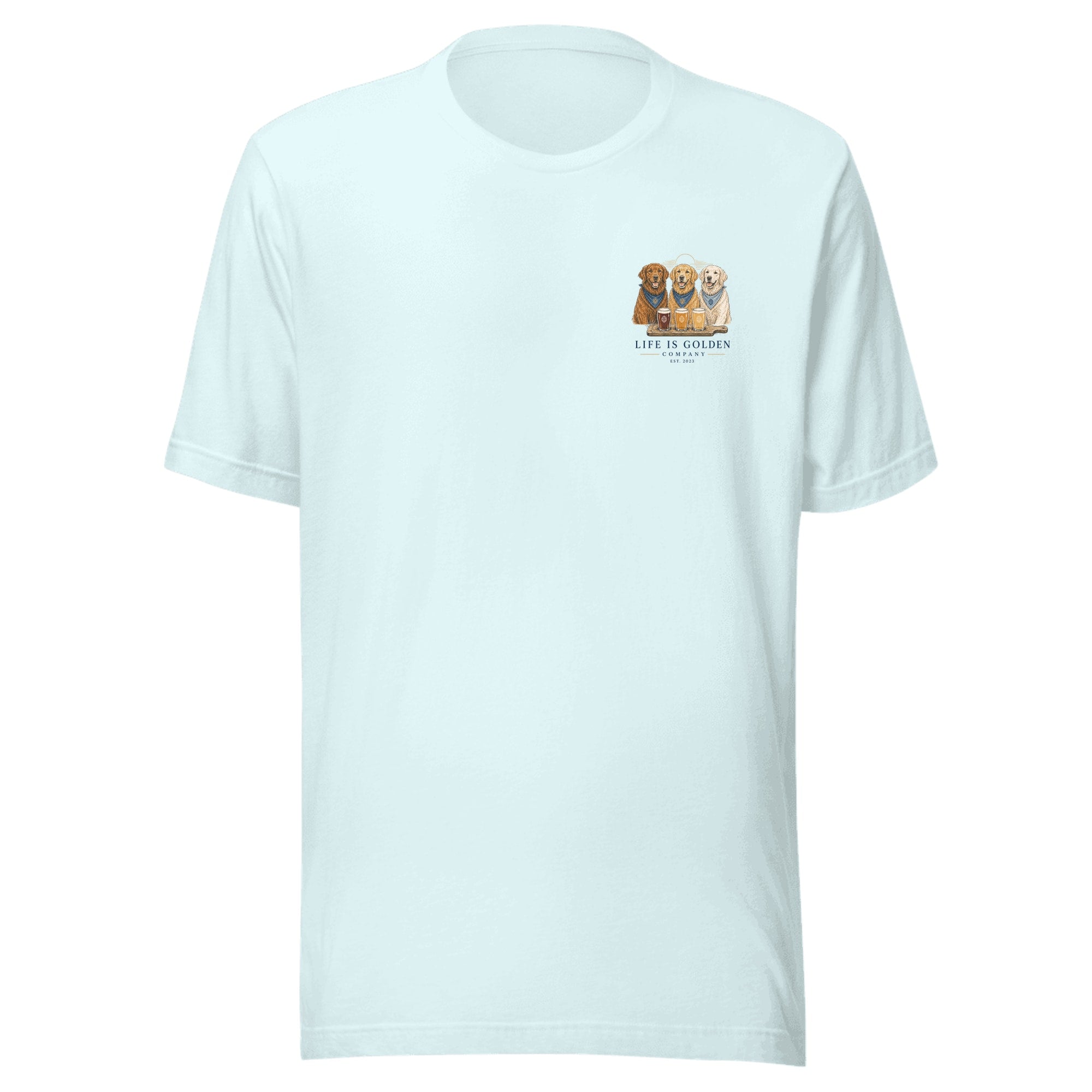The Flight Night Tee — Heather Ice Blue (front)