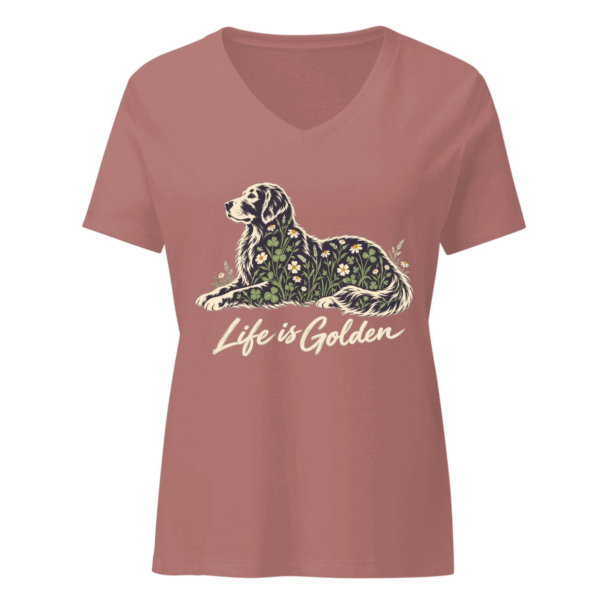 Wildflower Golden Women’s V-Neck — Heather Mauve