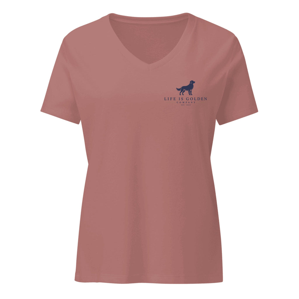 Custom #15885 Women's V-Neck — Heather Mauve (front)
