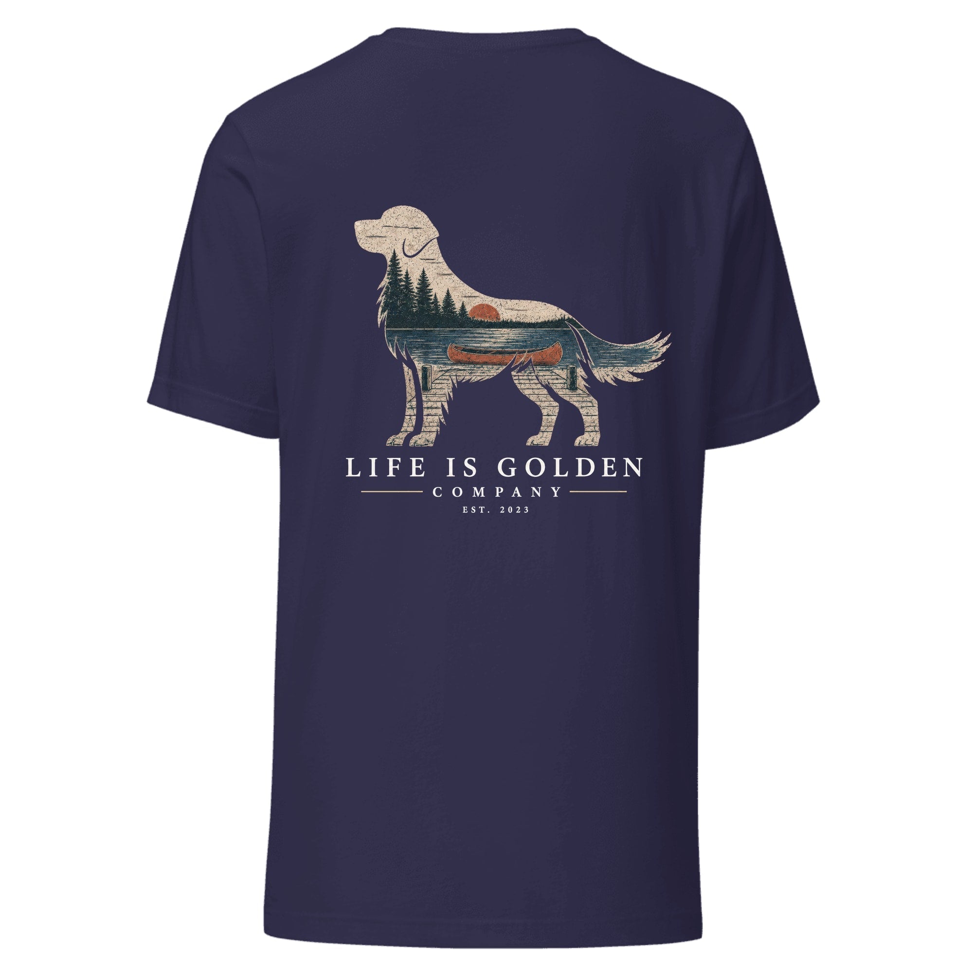 The Still Water Golden Tee — Heather Midnight Navy