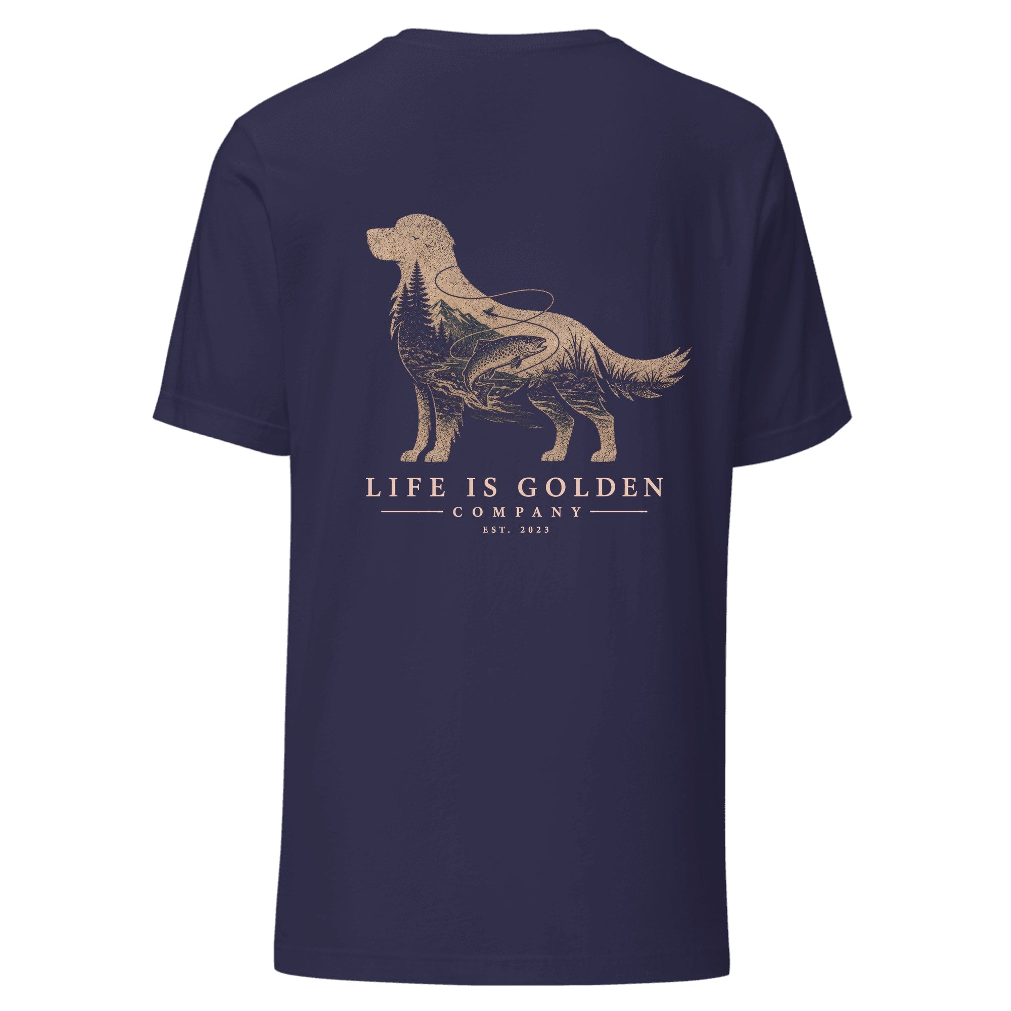 The Riverbend Golden Tee — Heather Midnight Navy