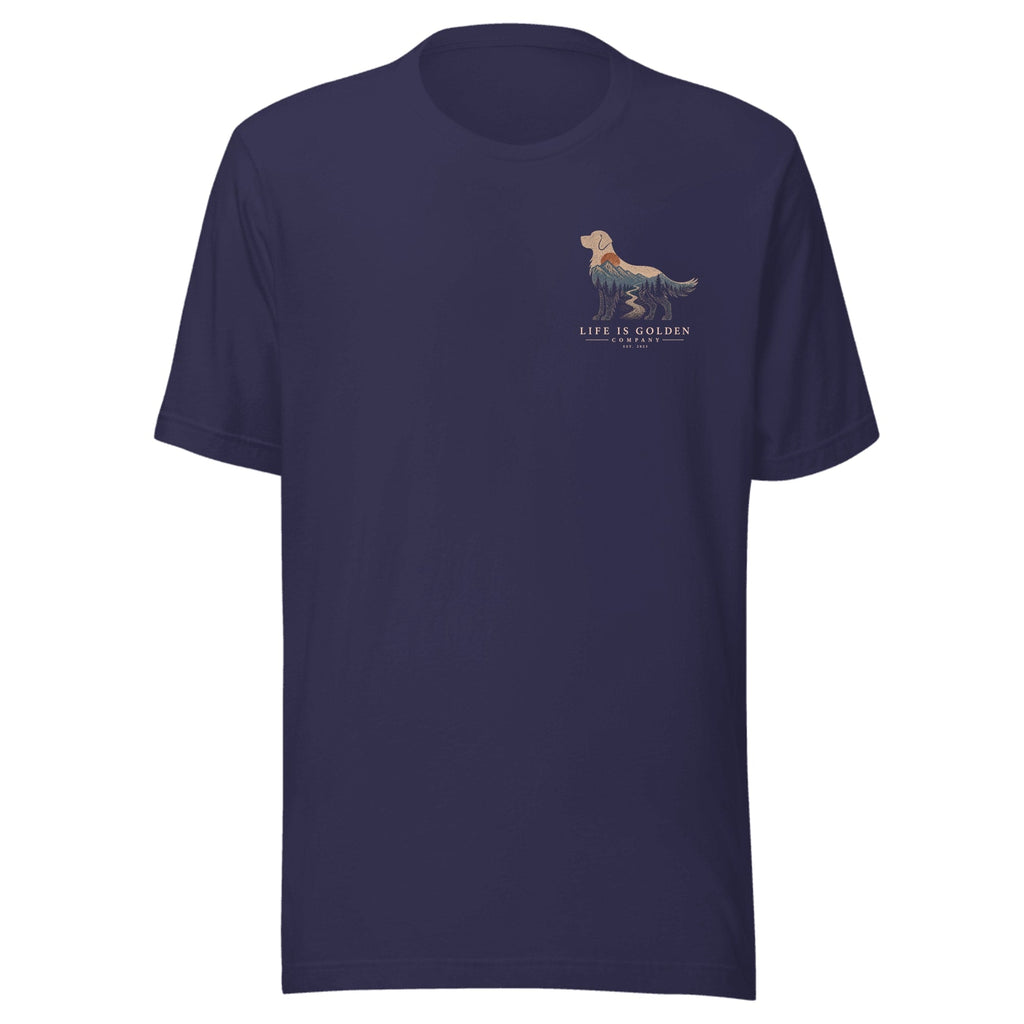 The High Country Golden Tee — Heather Midnight Navy (front)