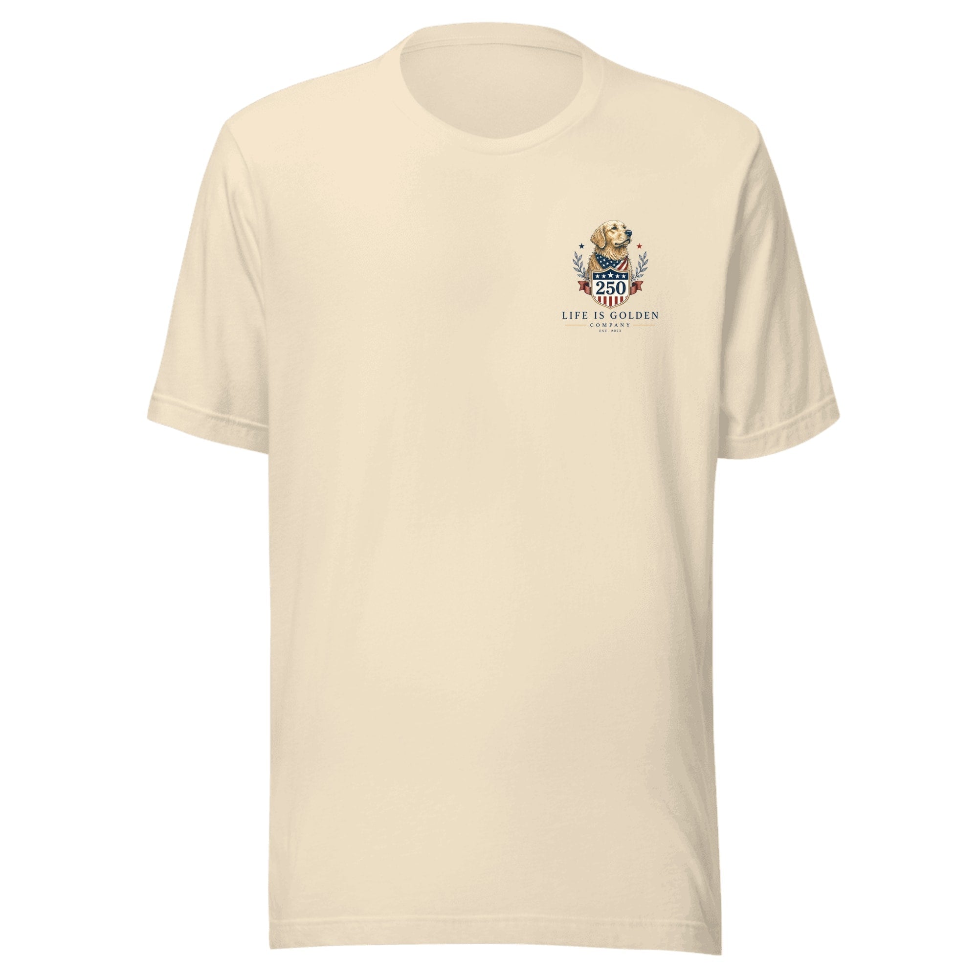 The Semiquincentennial Tee — Heather Natural (front)