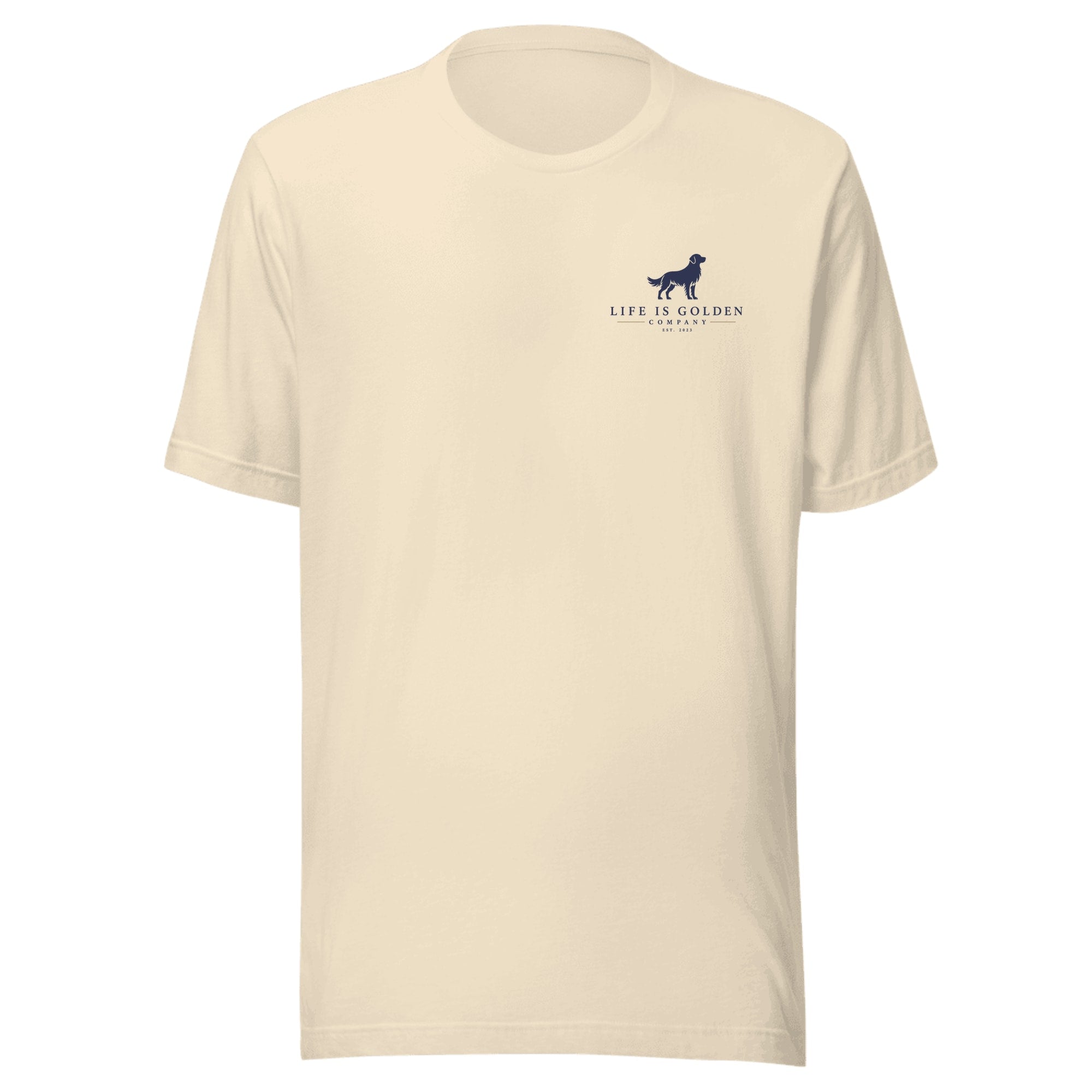 Red, White & English Cream Tee — Heather Natural (front)