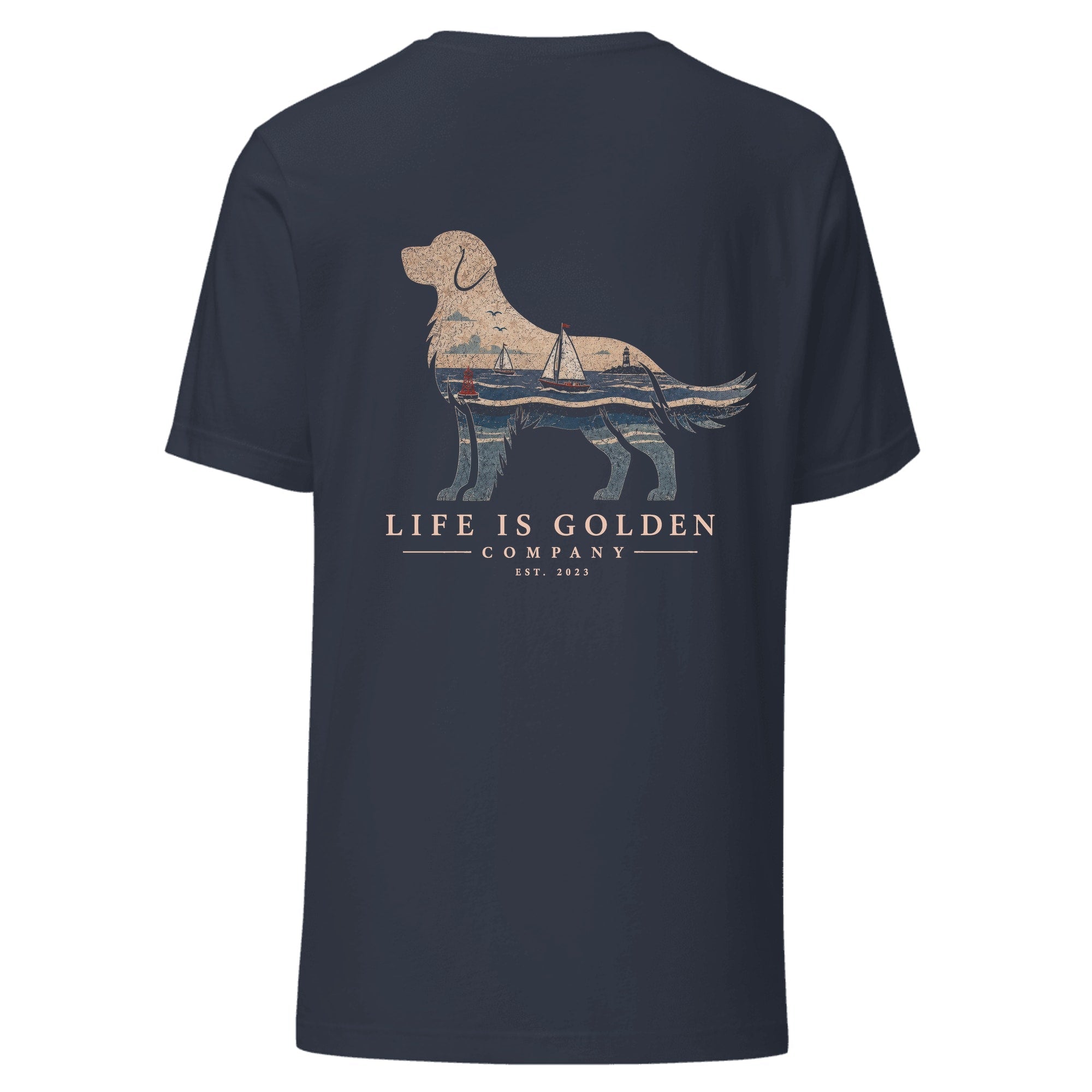The Harborside Golden Tee — Heather Navy
