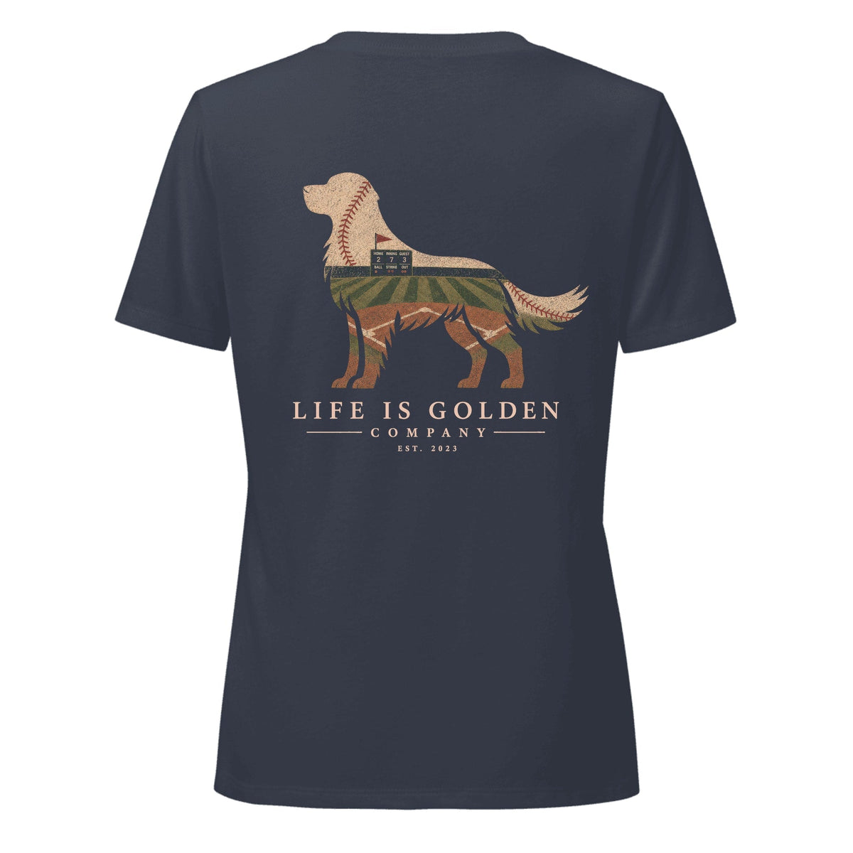 The Home Team Golden Women's V-Neck — Heather Navy