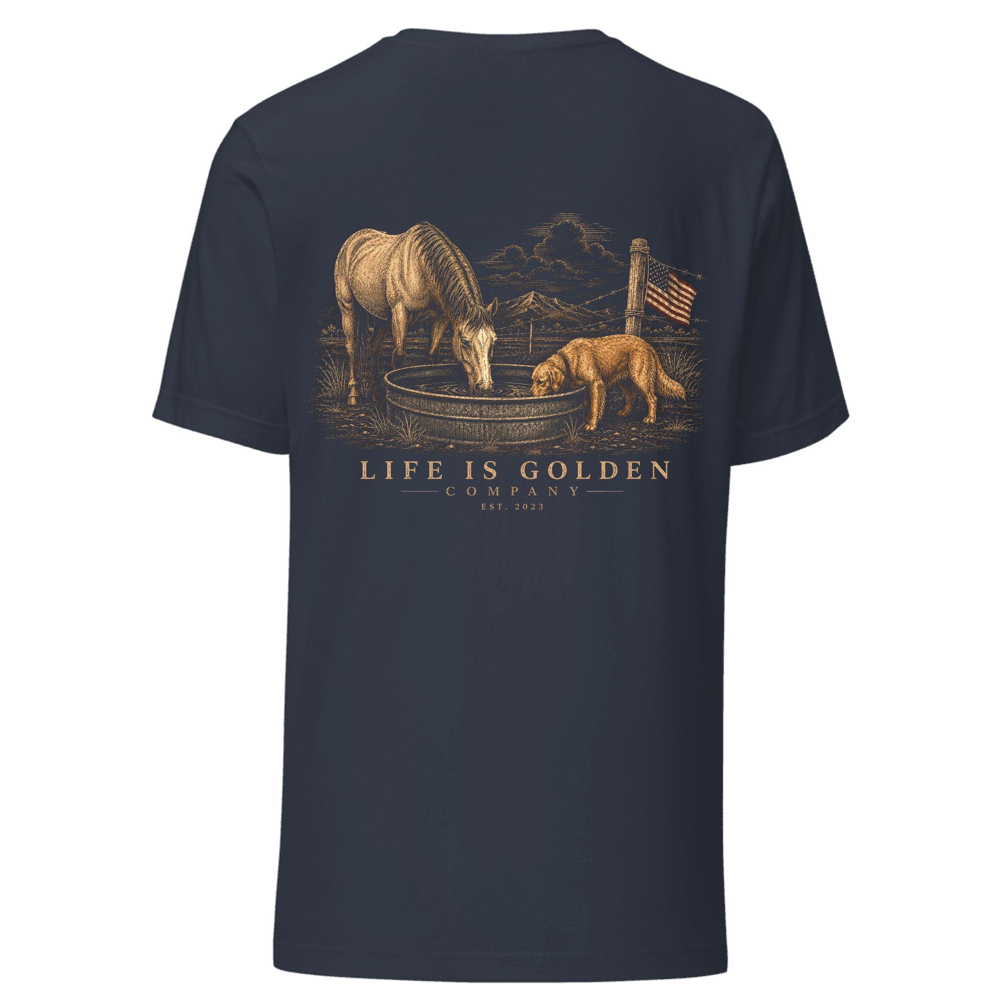 The Watering Hole Tee — Heather Navy