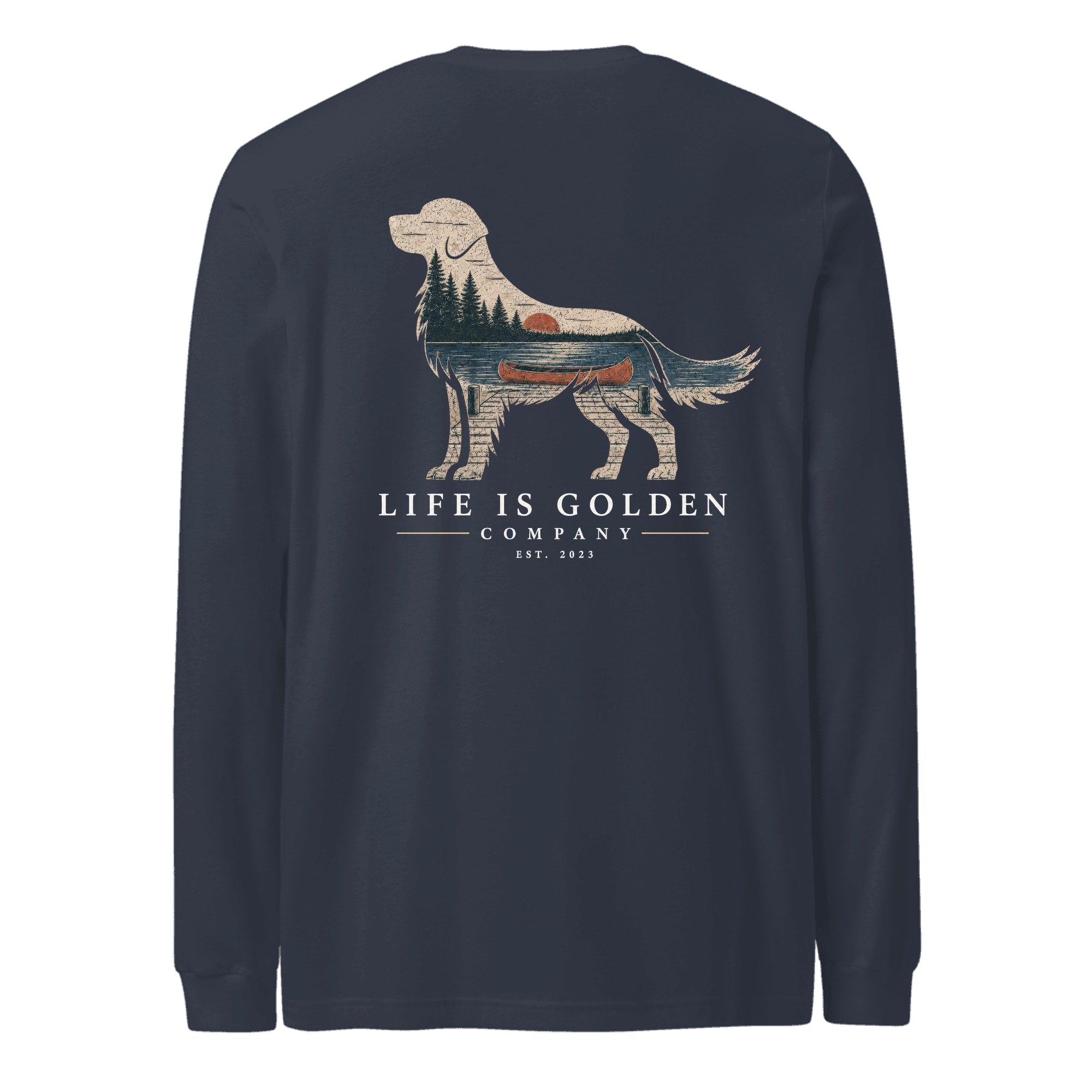 The Still Water Golden Long Sleeve — Heather Navy
