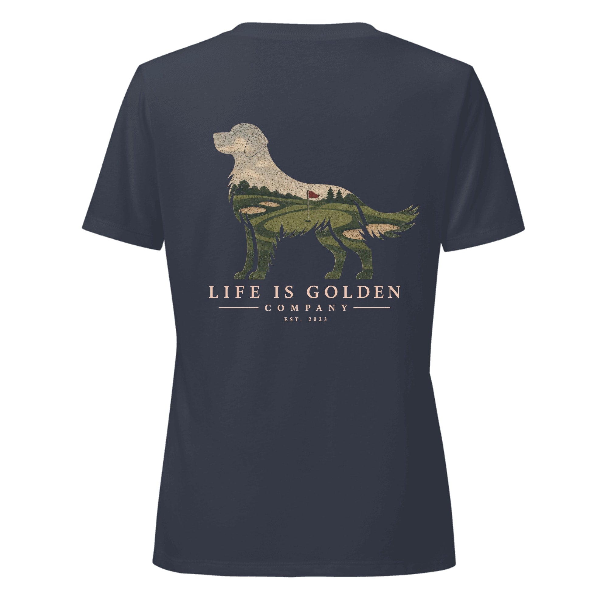The Fairway Golden Women's V-Neck — Heather Navy