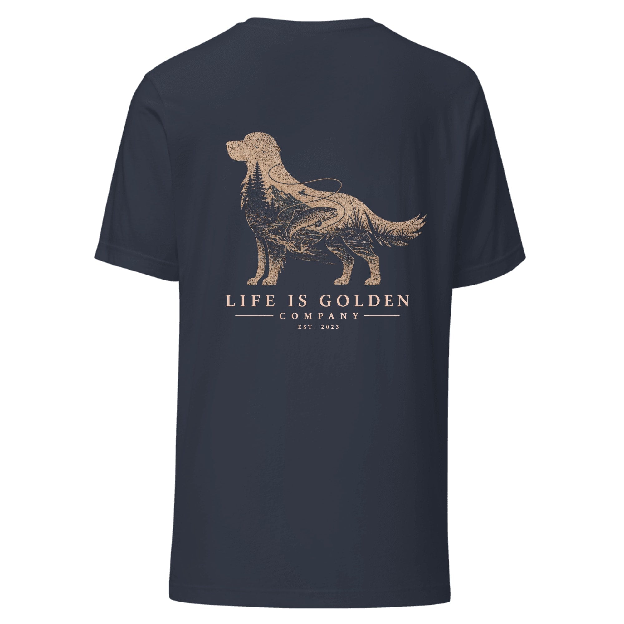 The Riverbend Golden Tee — Heather Navy