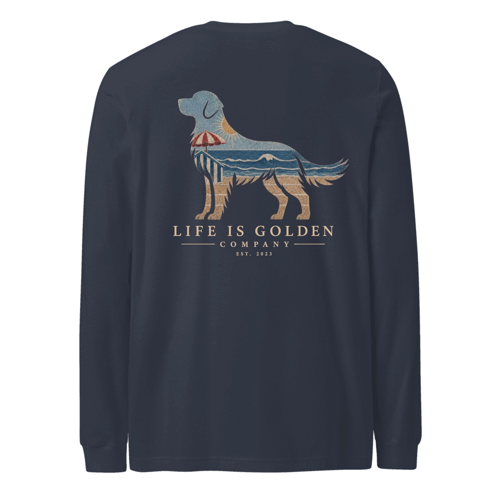 The Beach Day Golden Long Sleeve — Heather Navy
