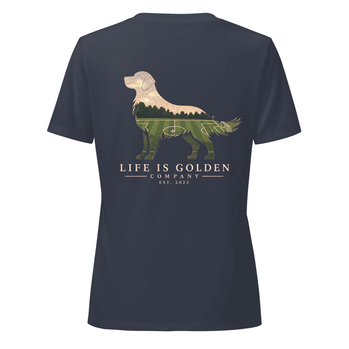The Match Day Golden Women's V-Neck — Heather Navy