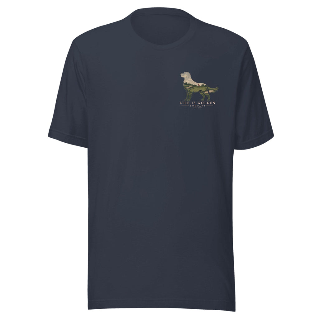 The Fairway Golden Tee — Heather Navy (front)