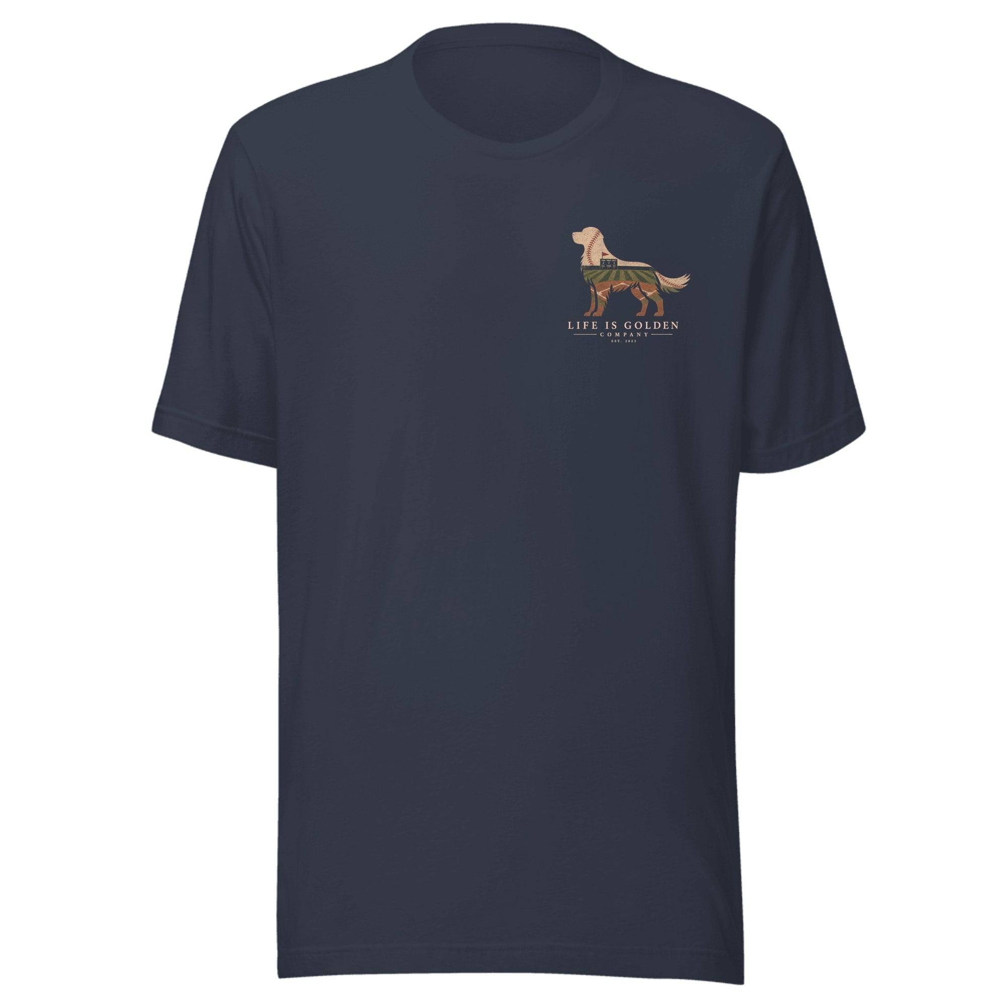 The Home Team Golden Tee — Heather Navy (front)
