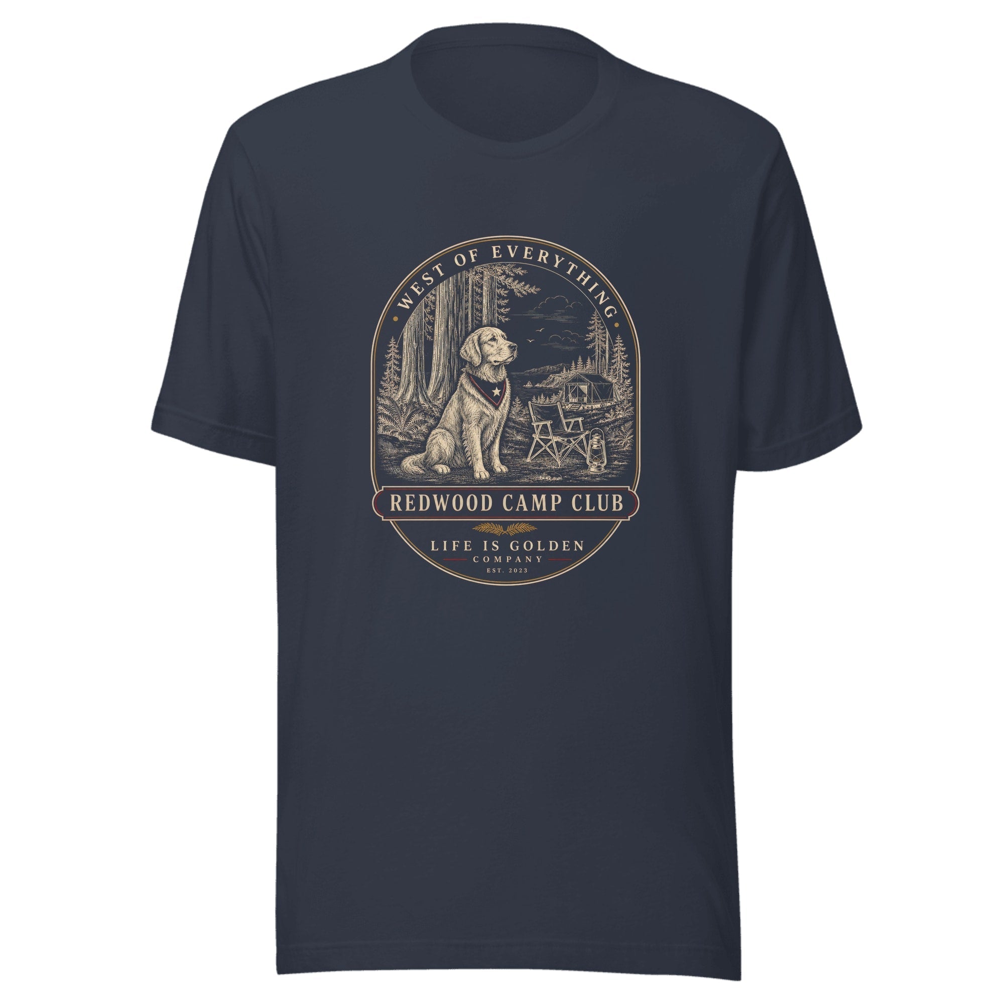 Redwood Camp Club Tee — Heather Navy