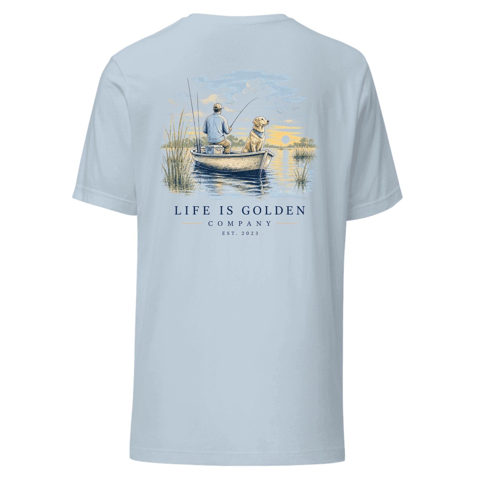 The First Mate Tee — Heather Prism Ice Blue