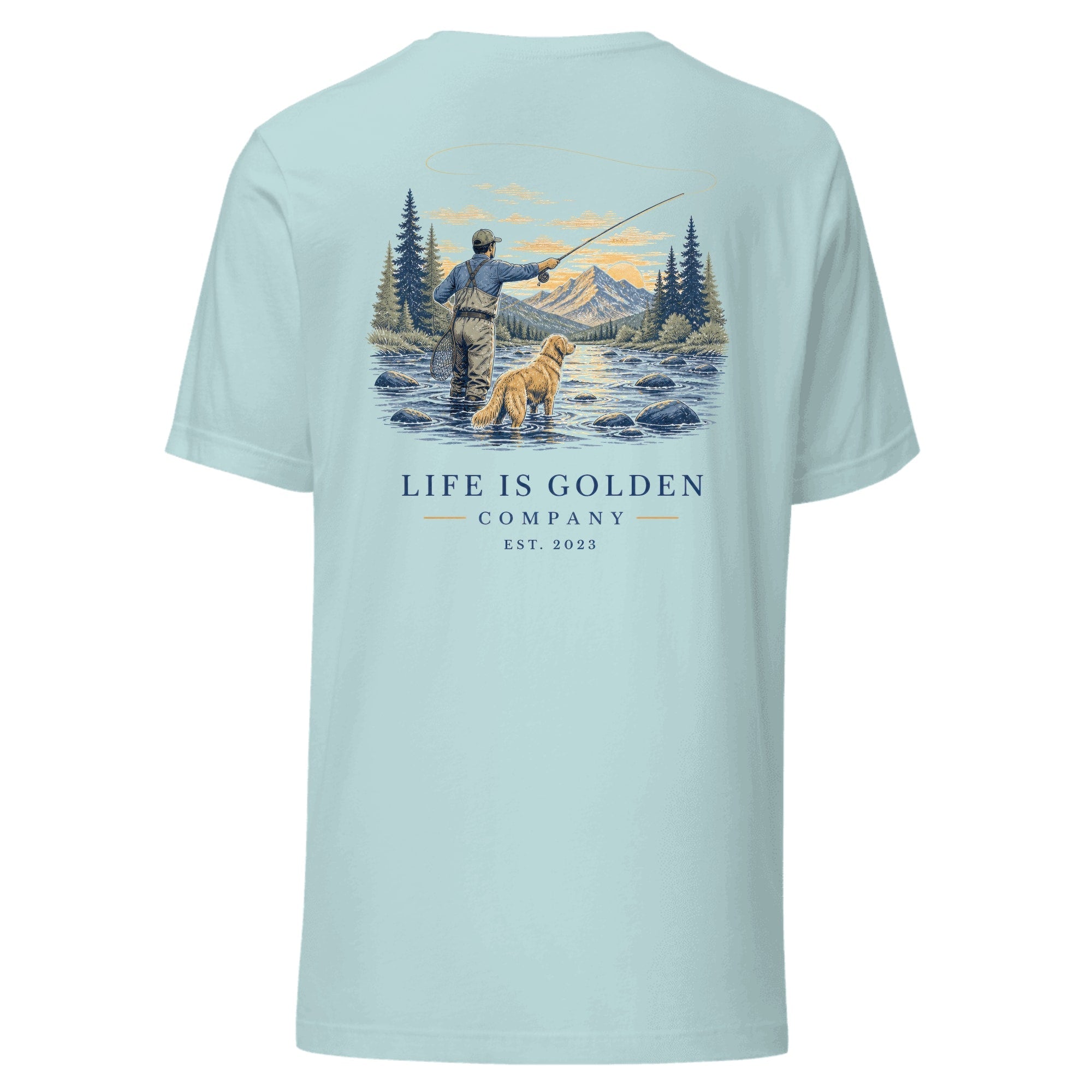 The Morning Drift Tee — Heather Prism Ice Blue