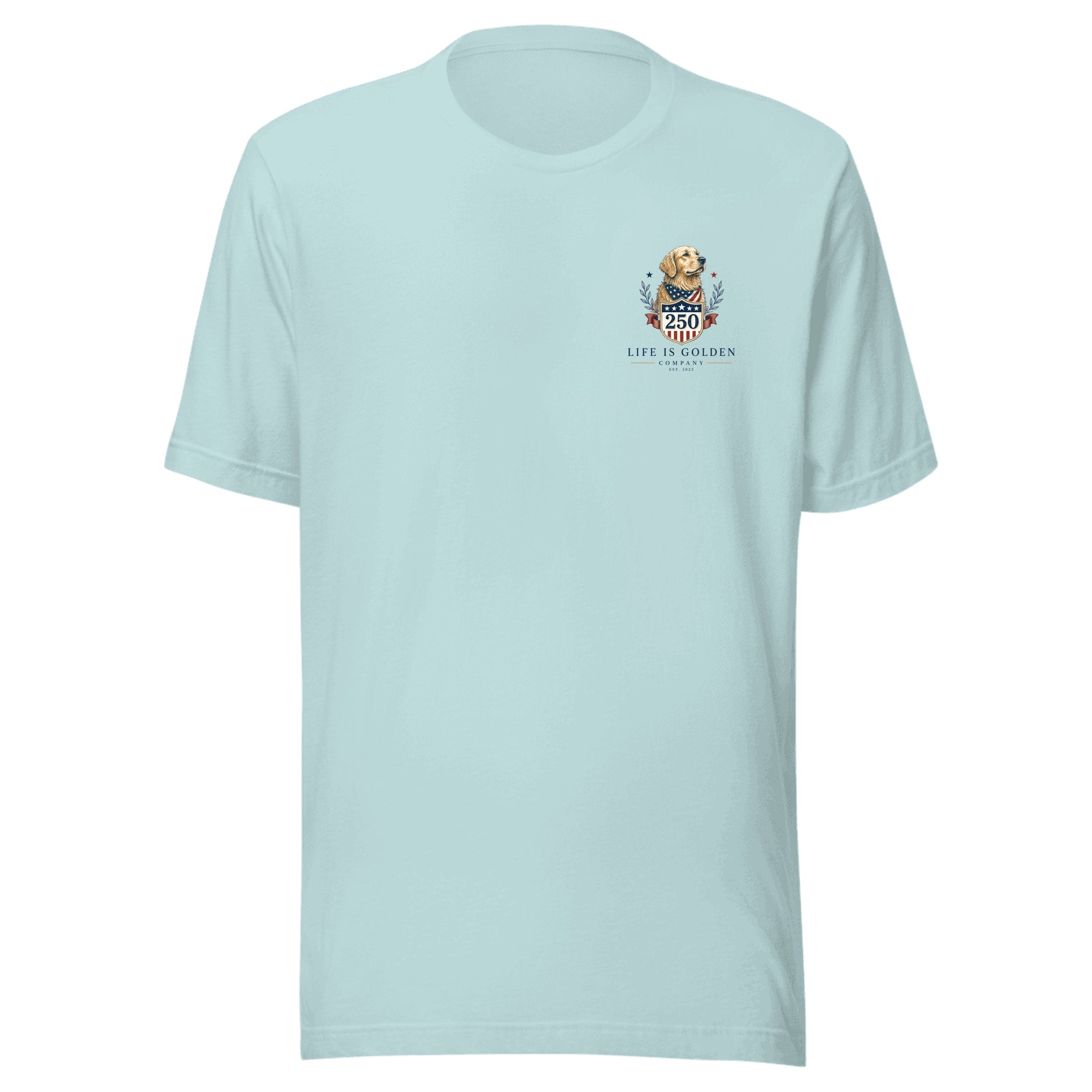 Surfer's Delight Tee — Heather Prism Ice Blue (front)