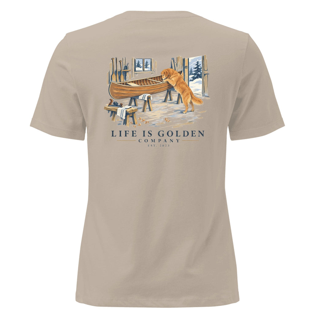 Canoe Workshop Women's Relaxed Tee — Heather Stone